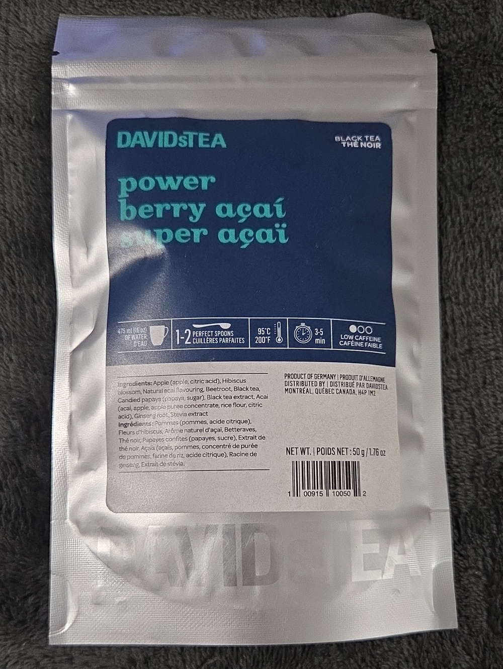2/$20 New! Sealed! Davidstea POWER BERRY ACAI Loose Leaf Tea 50g Davids Tea